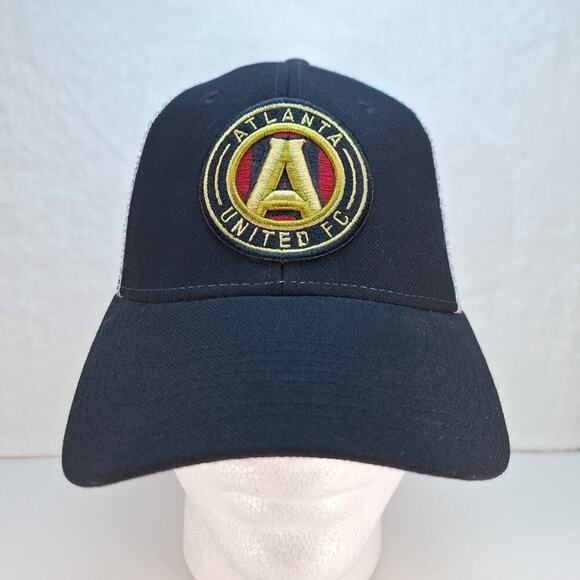 Atlanta United FC Adidas Cap Hat Flexfit One Size Black Soccer MLS Meshback - Picture 1 of 8